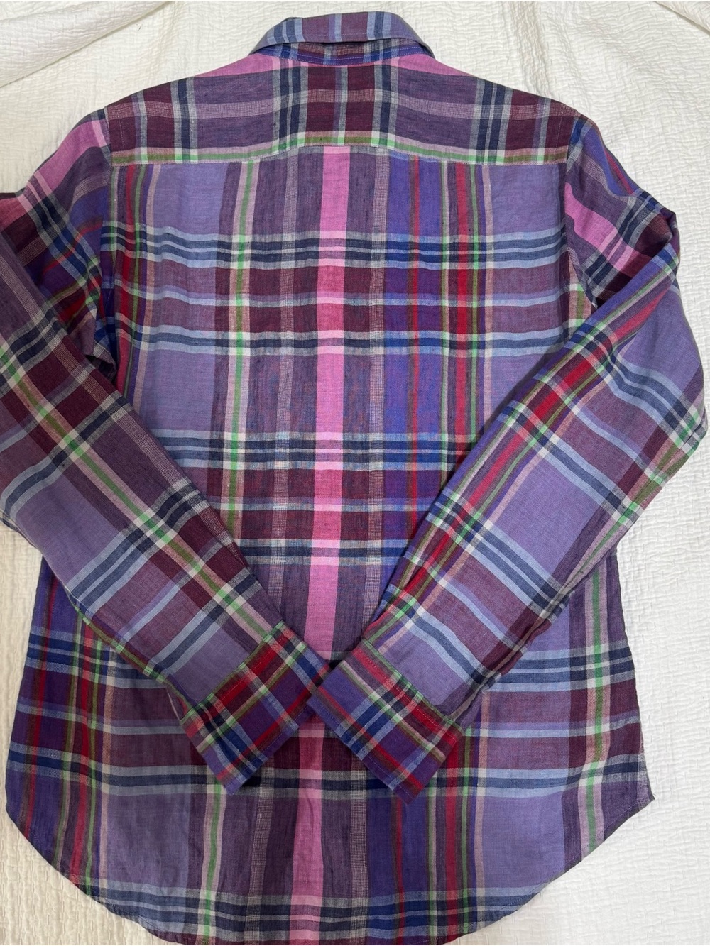 Polo Ralph Lauren Purple & Pink Plaid Button-Down Shirt - women,size S - Picture 7 of 7